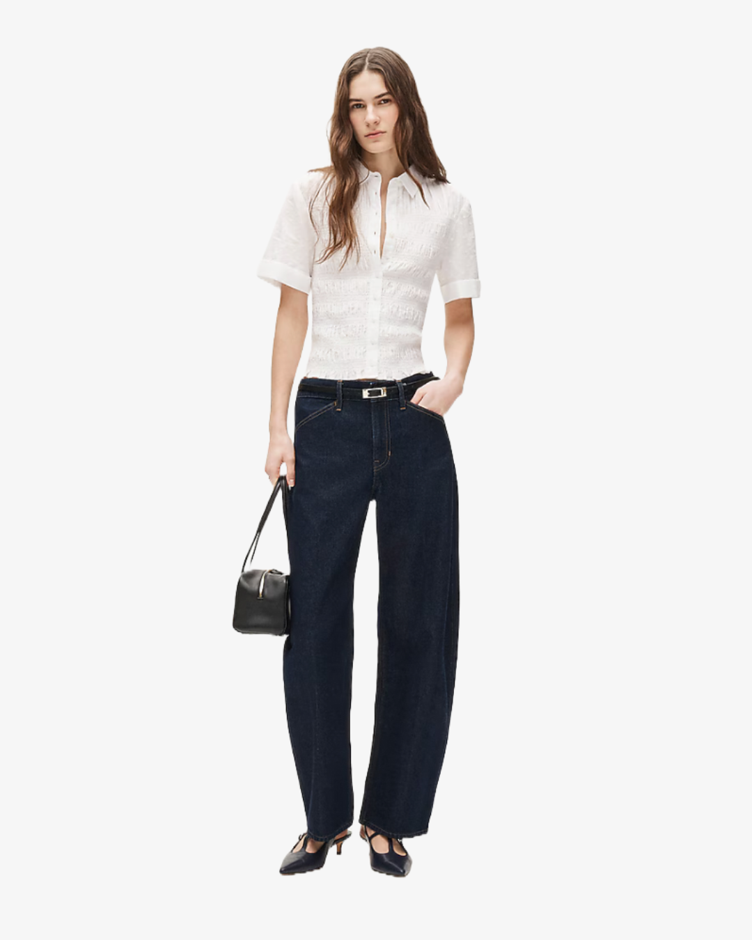 J.Crew Smocked Button Up Shirt | $57