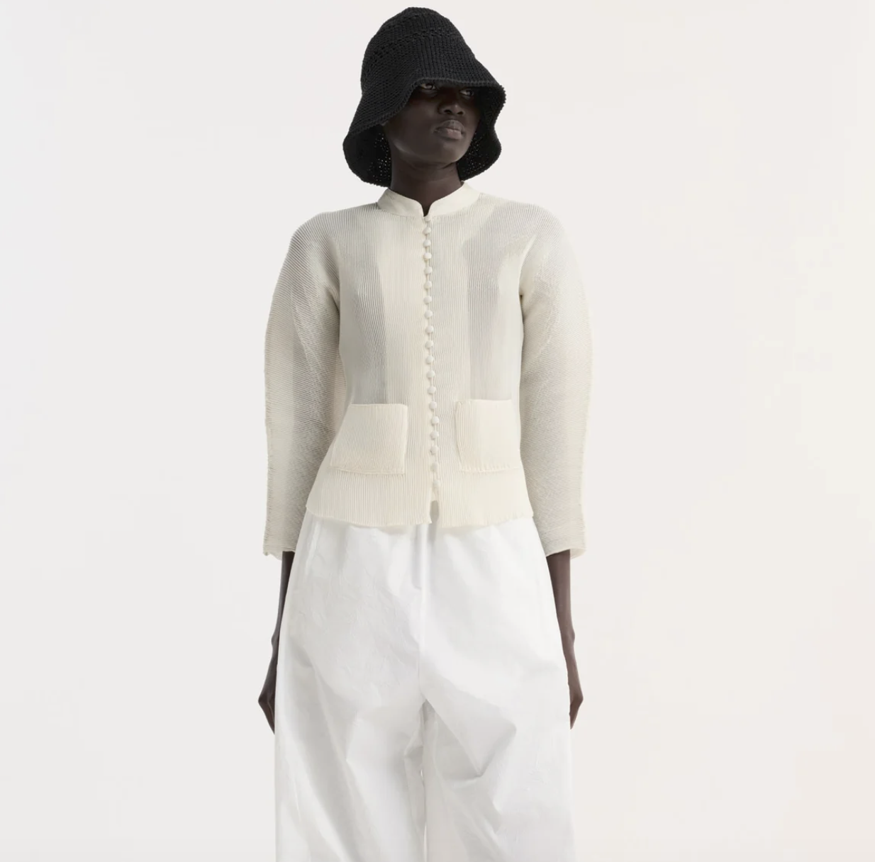 Róhe Plisse Cardigan