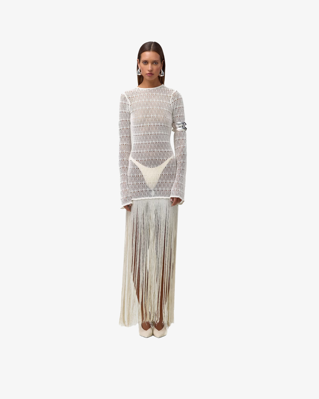 SAME Long Sleeve Fringe Dress | $528