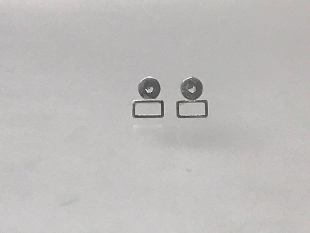 Stud earrings 2 'jointing tube and rectangle'