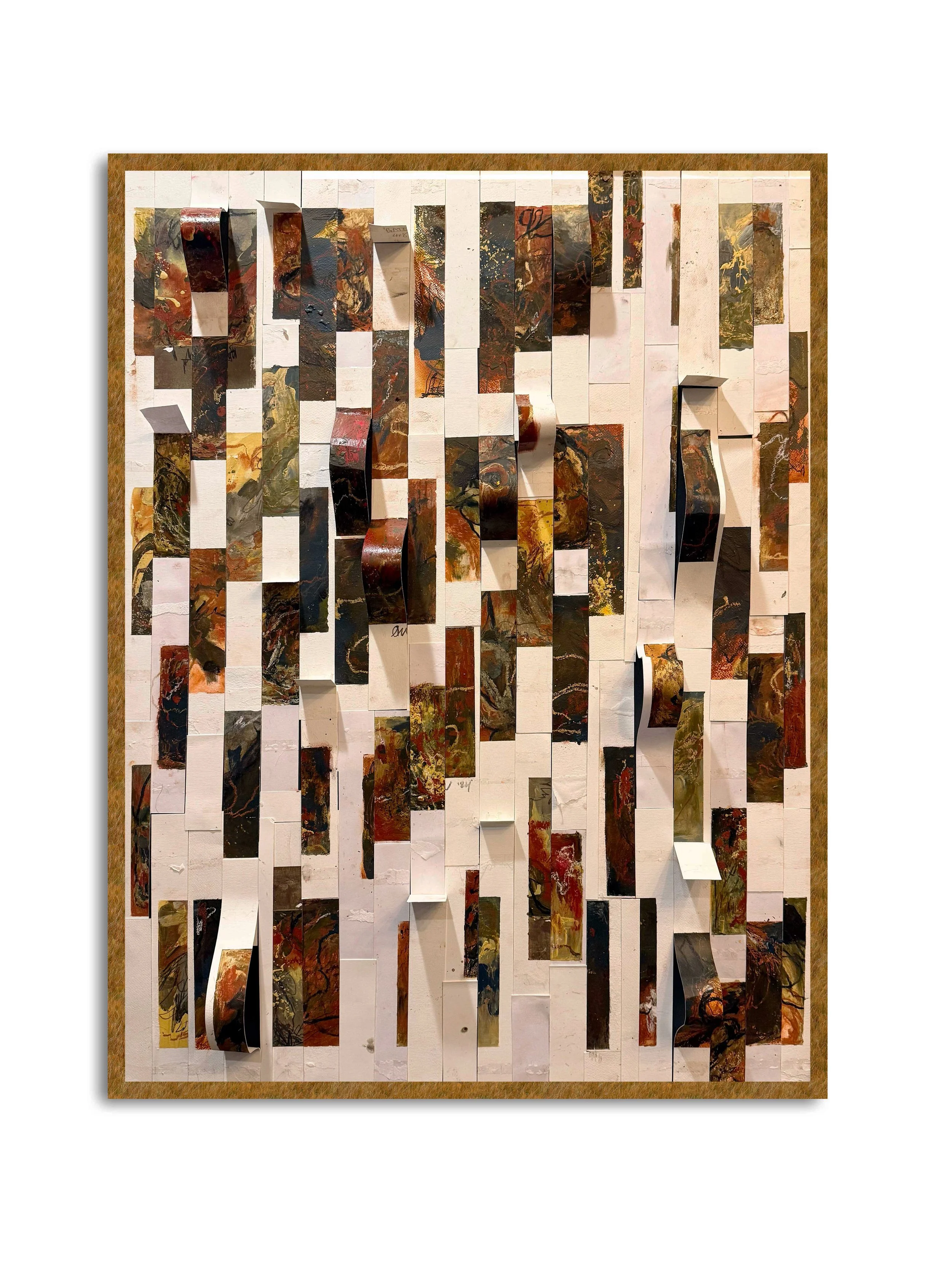 Flaws and All, 2025 // Acrylic and oil pastel on paper // 30x40x4 in // 36x101.6x10 cm
 