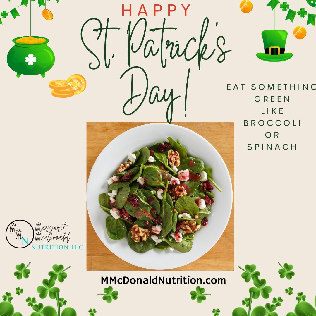 Celebrate St. Patrick's Day by eating something green (and healthful) like broccoli or spinach!
#stpatricksday
#spinachsalad
#eathealthy