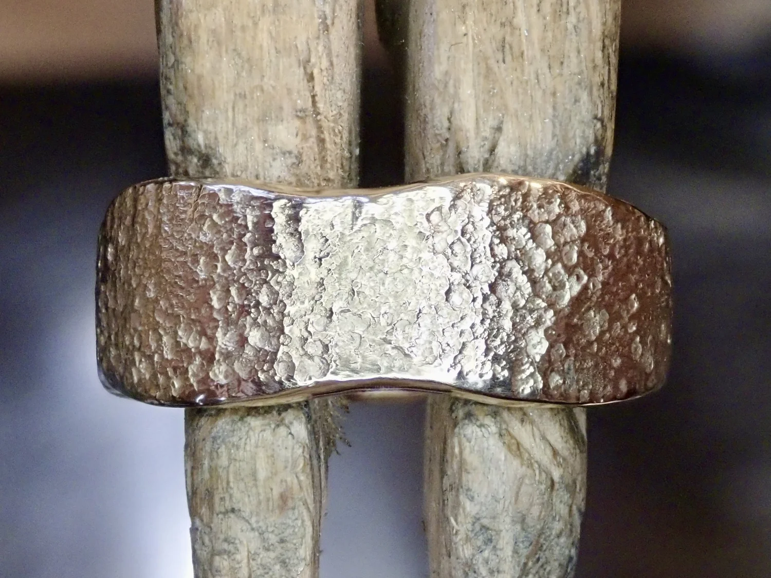 Organic Textured 6mm Wide Wedding Ring Anna Fine Jewellery