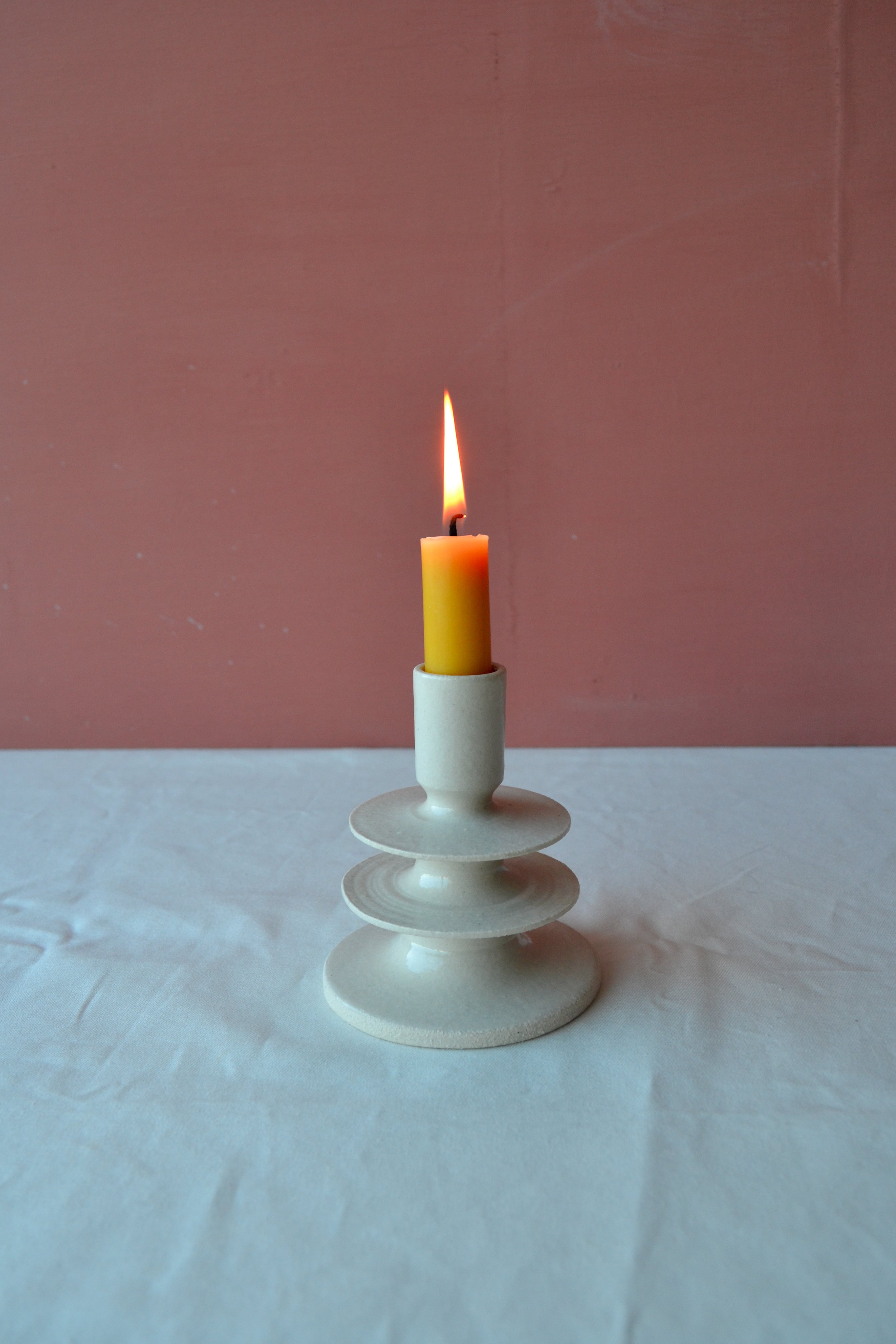 Izzy Letty - Candlestick holder in nude - Pink Background.jpg