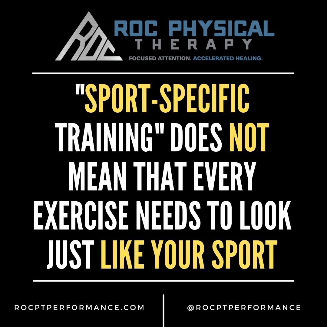 On the spectrum from non-specific to &quot;looks exactly like your sport,&quot; don't feel like you always need to reach that top end 📈

🤔 What sport-specific means to us is that we want to consider the qualities that you need to be able to express