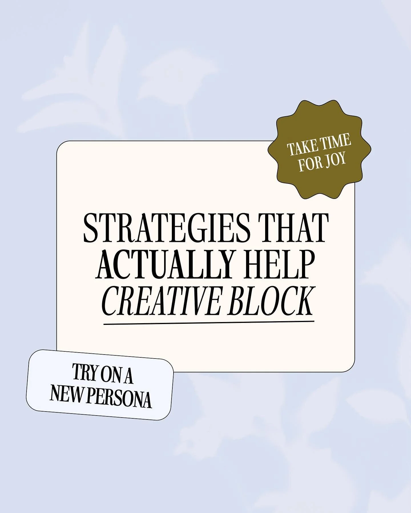 This one is a little bit long, but it&rsquo;s so hard for me to cut down on valuable content 😭🫶🏼 what&rsquo;s your fav strategy for moving through a creative block?

Creative blocks happen to ALL of us! Dont let it hold you back from sharing your 