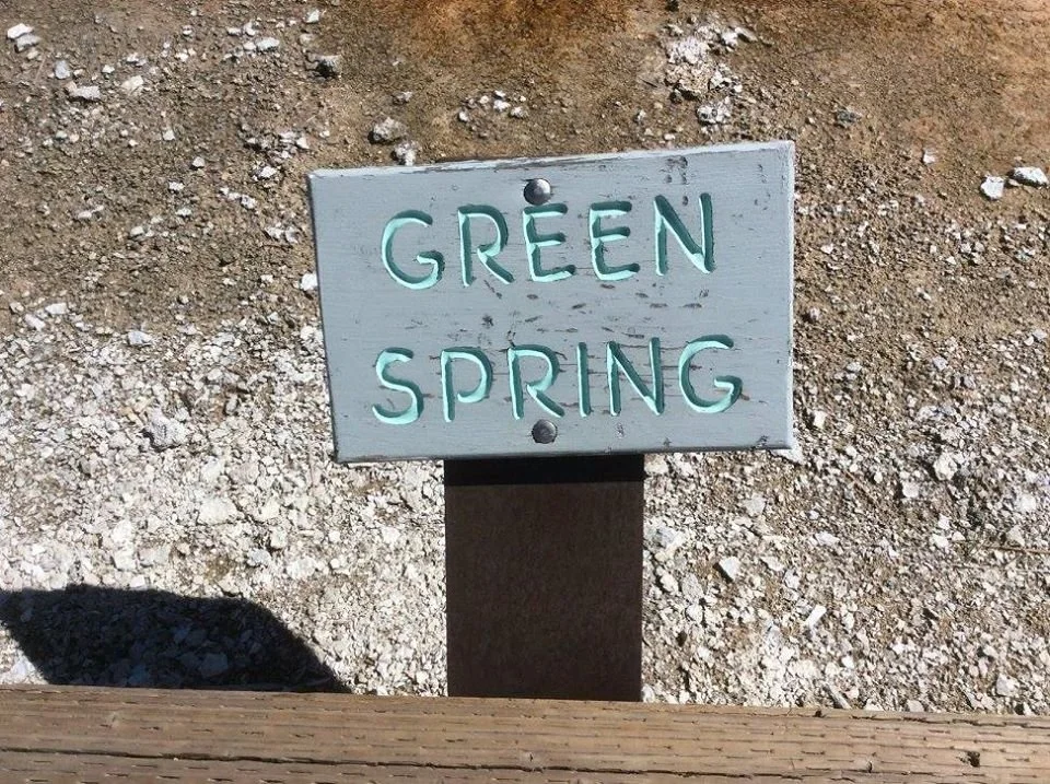 Green Spring sign in Yellowstone