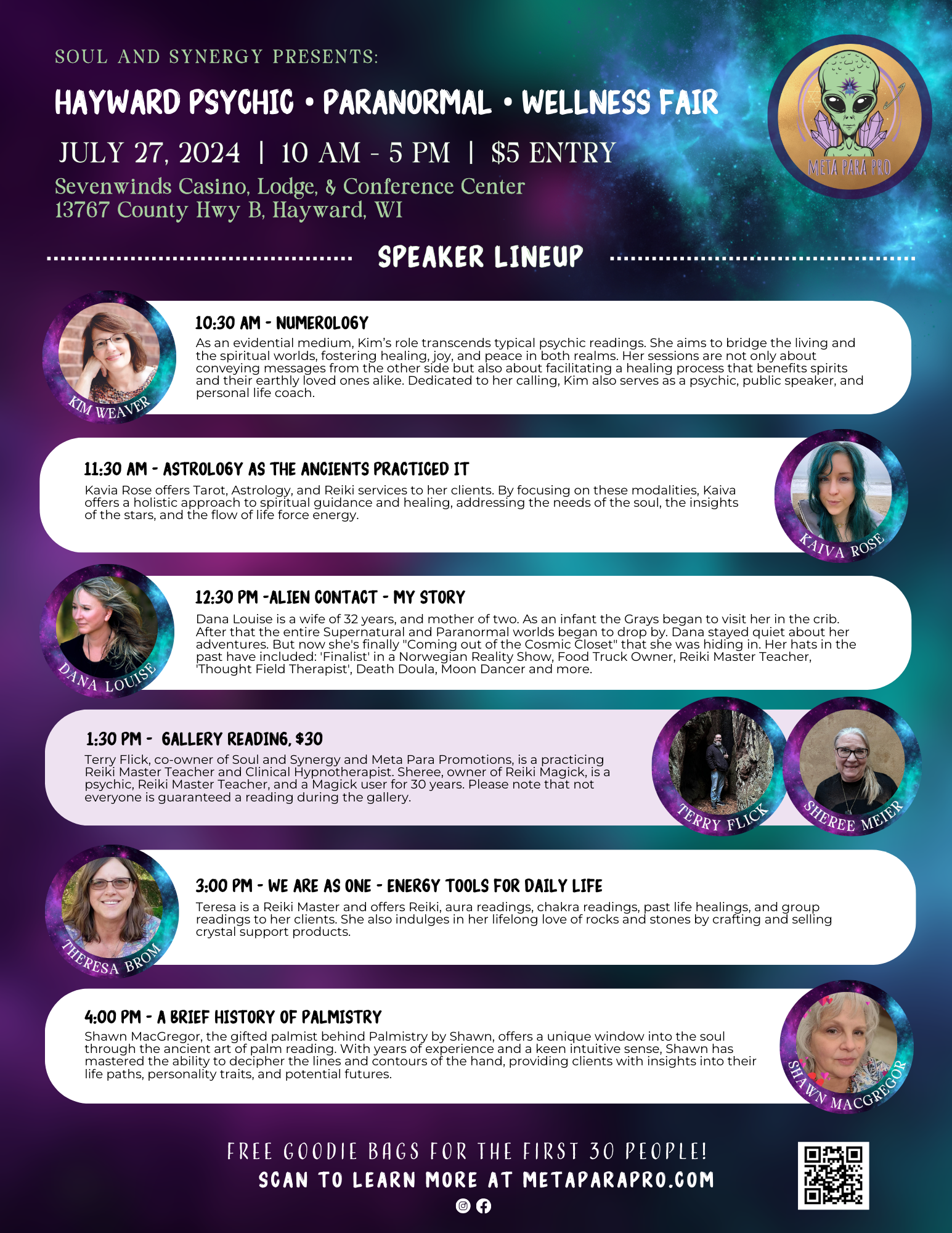 Psychic and Wellness Fair Hayward, WI - July 27, 2024 — Meta Para ...