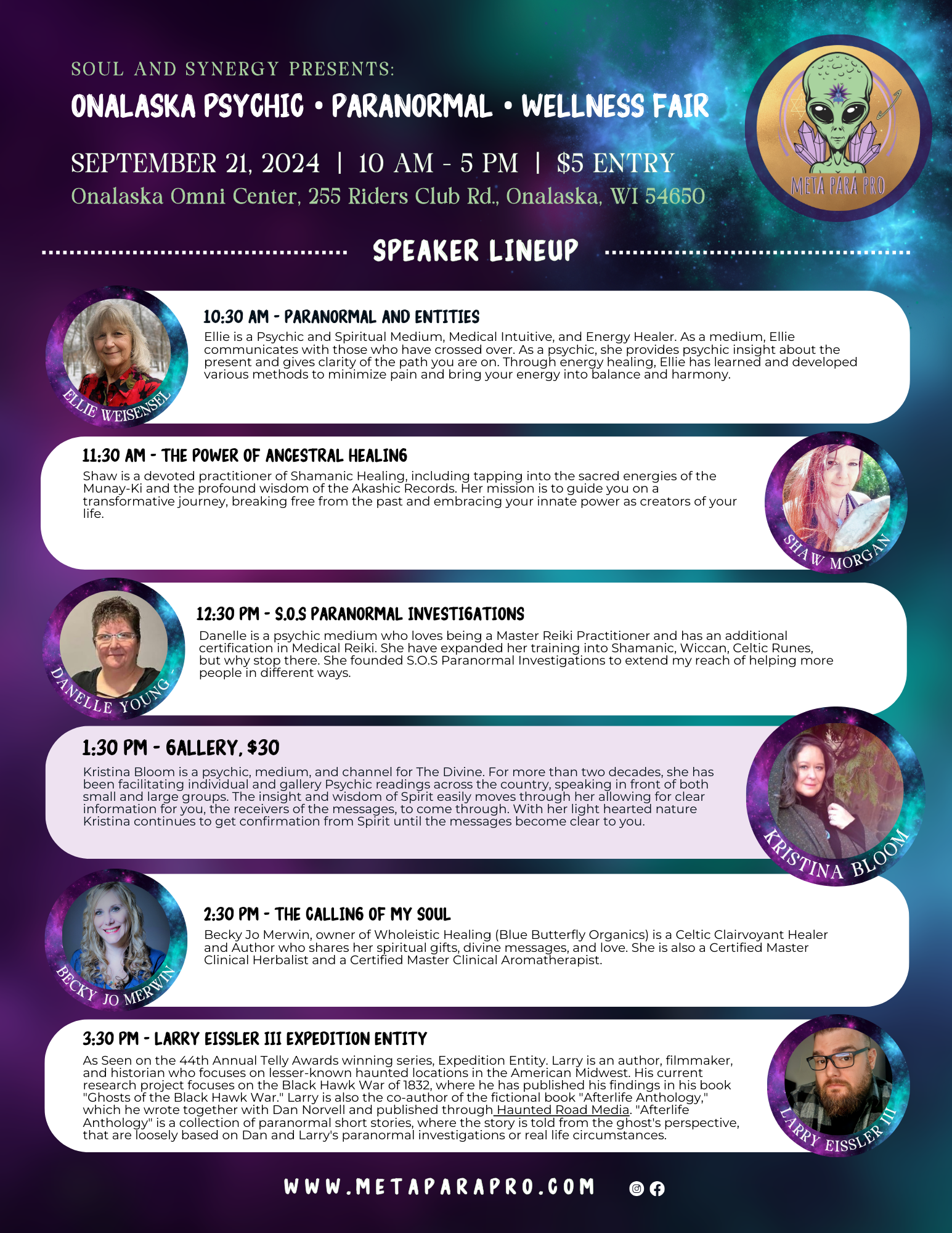 Psychic and Wellness Fair Onalaska , WI - September 21, 2024 — Meta ...