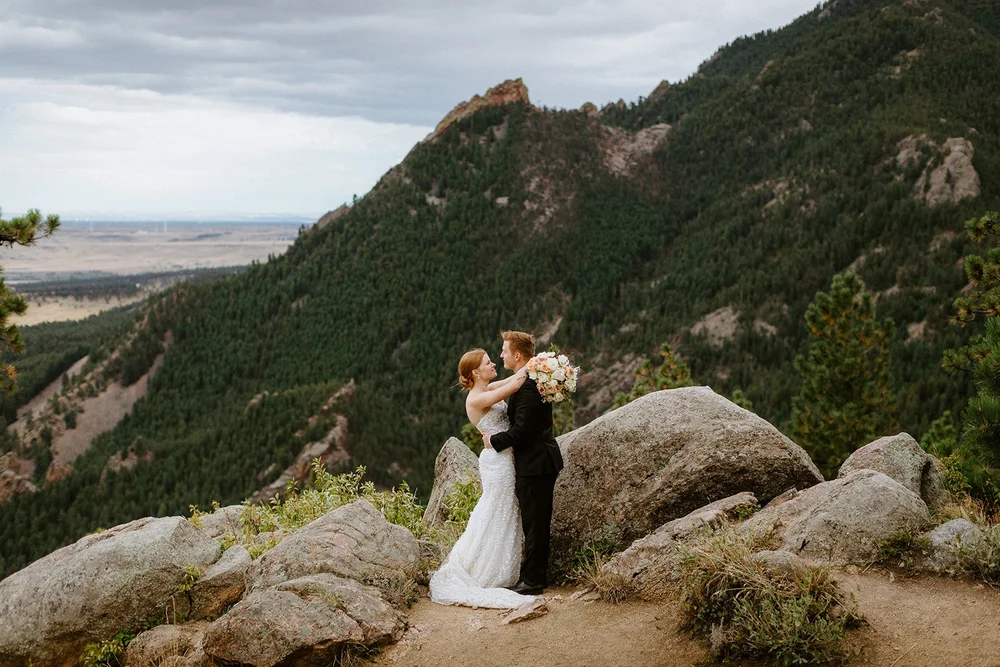 Colorado Foothills elopement location west of Denver at golden hour