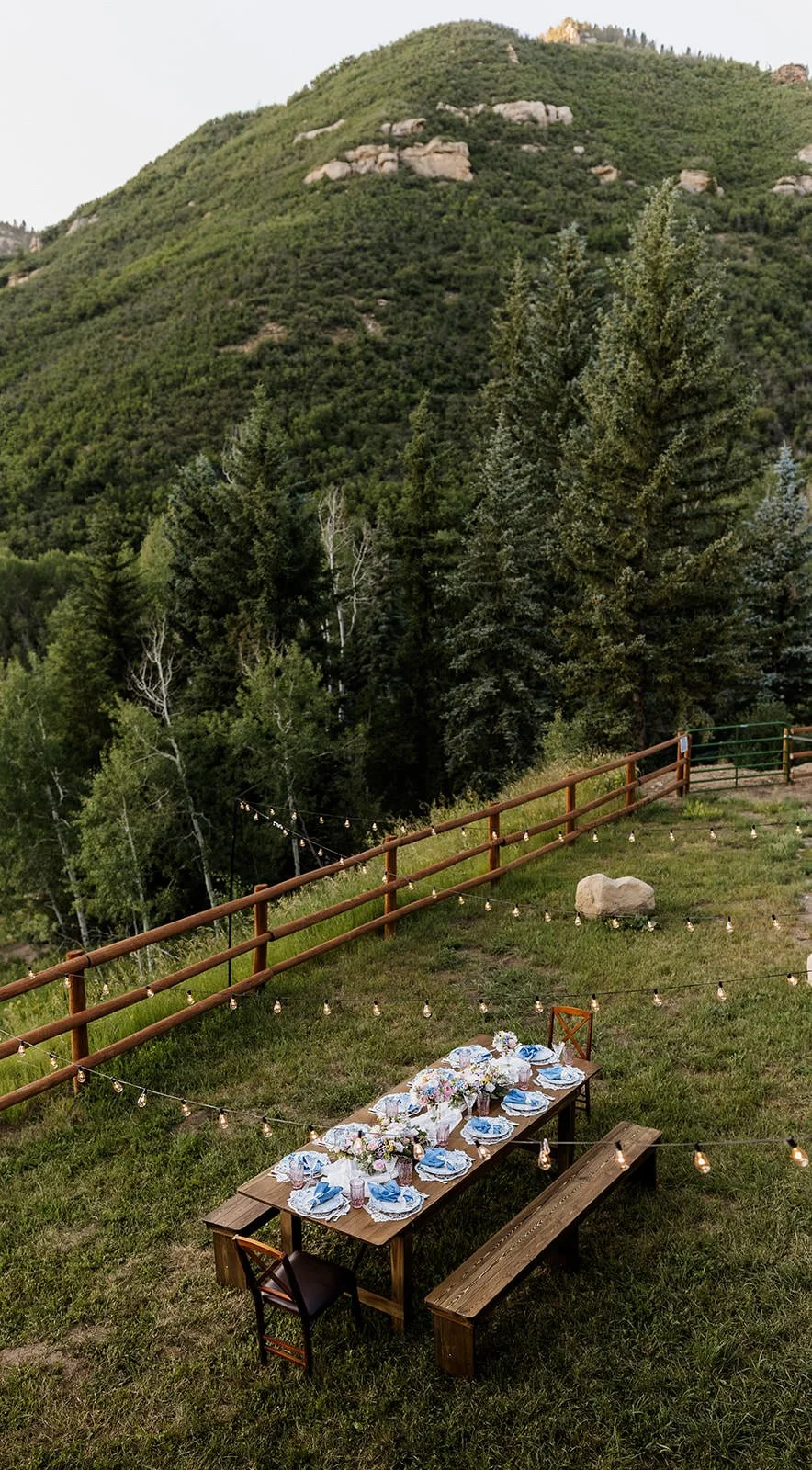 Tablescape photos for a Crested Butte Colorado Elopement