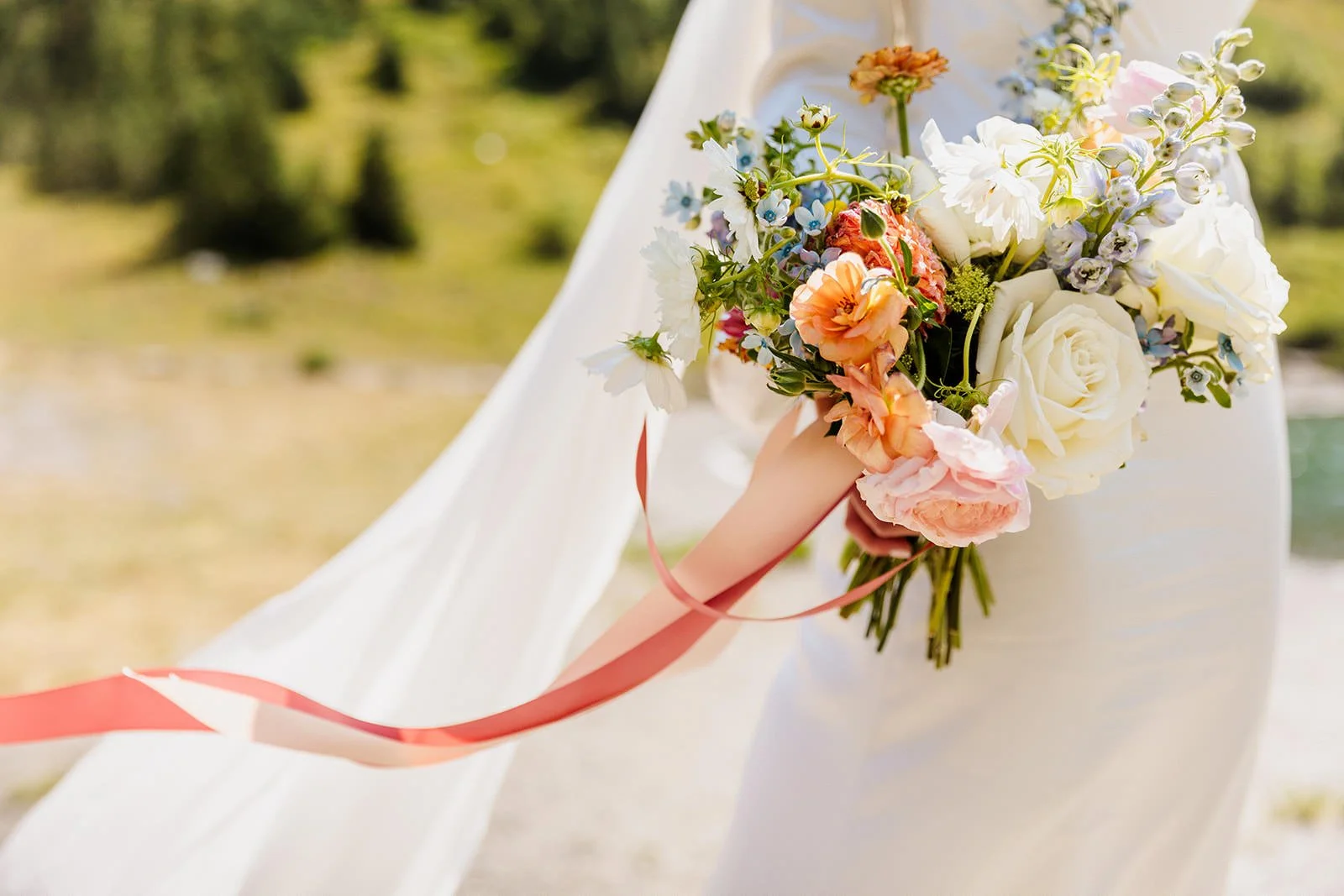 A brides wildflower inspired bouquet
