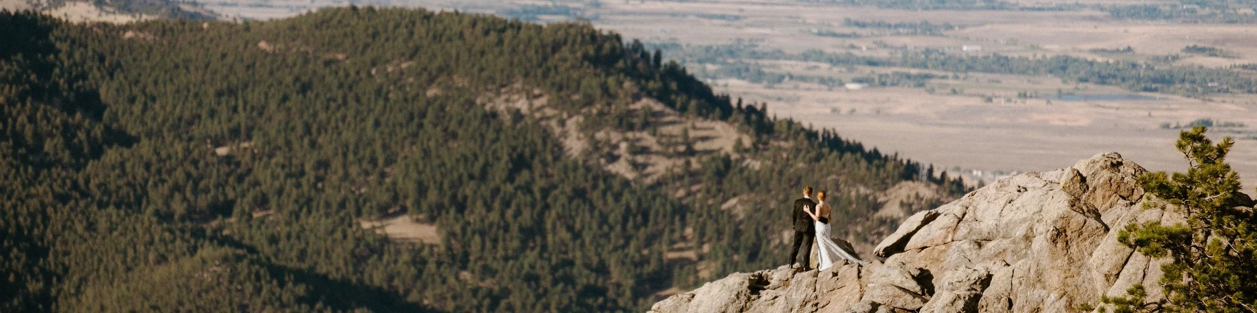 Intimate wedding at Sunrise Amphitheater in Boulder — one of the best places to elope in Colorado