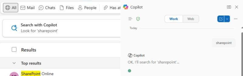 Should Outlook’s ‘Search with Copilot’ Lead to Copilot Search Instead of Chat?