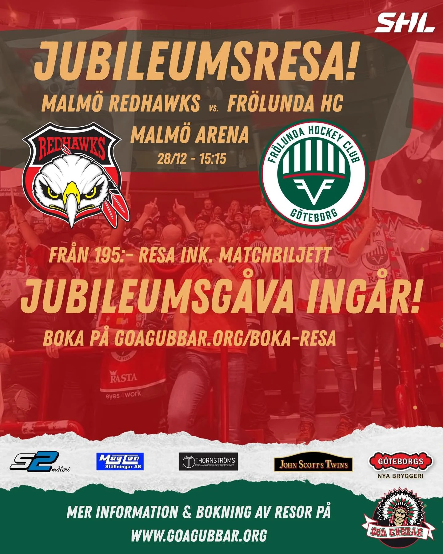 Platser kvar, in och boka till jubileumspriset 195 riksdaler!  https://goagubbar.org/boka-resa #fr&ouml;lunda #malm&ouml; #shl