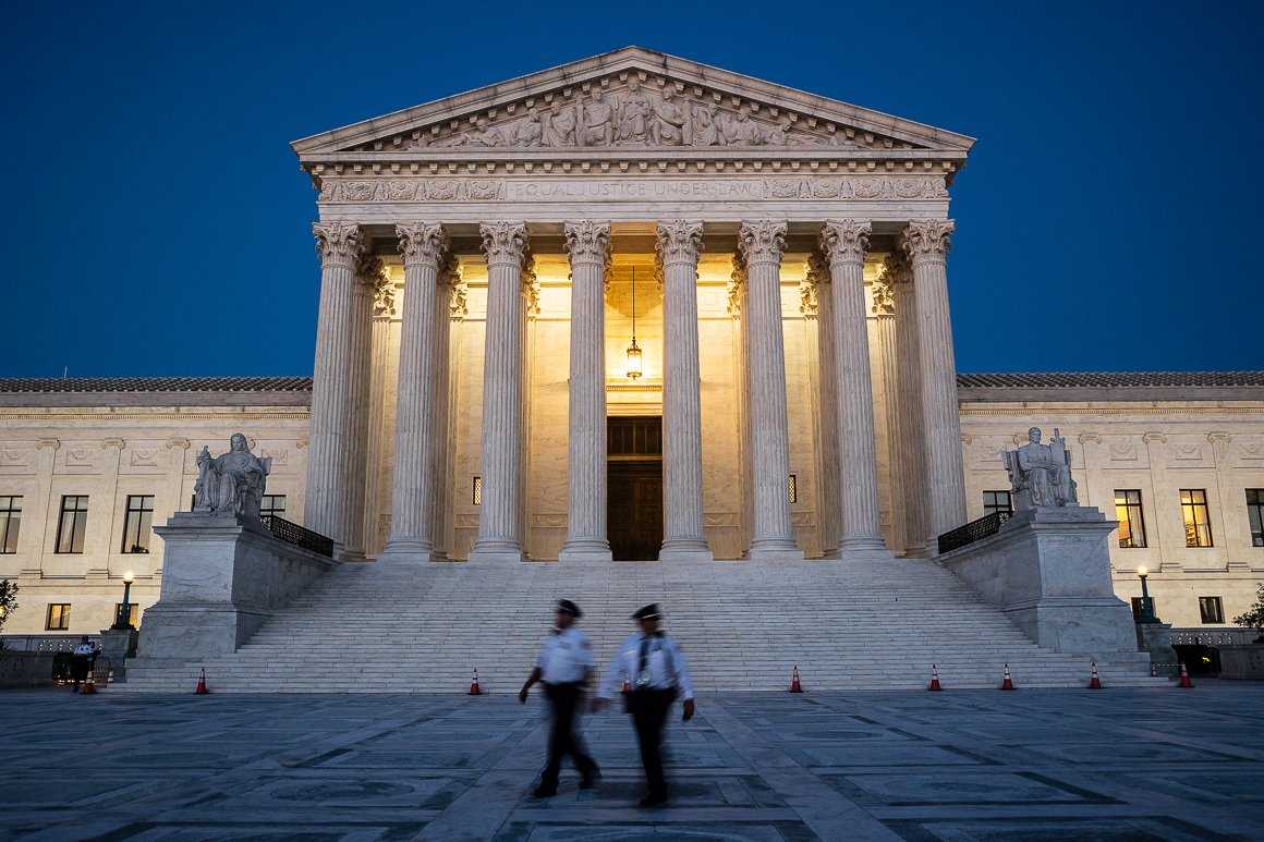 United States Supreme Court at night