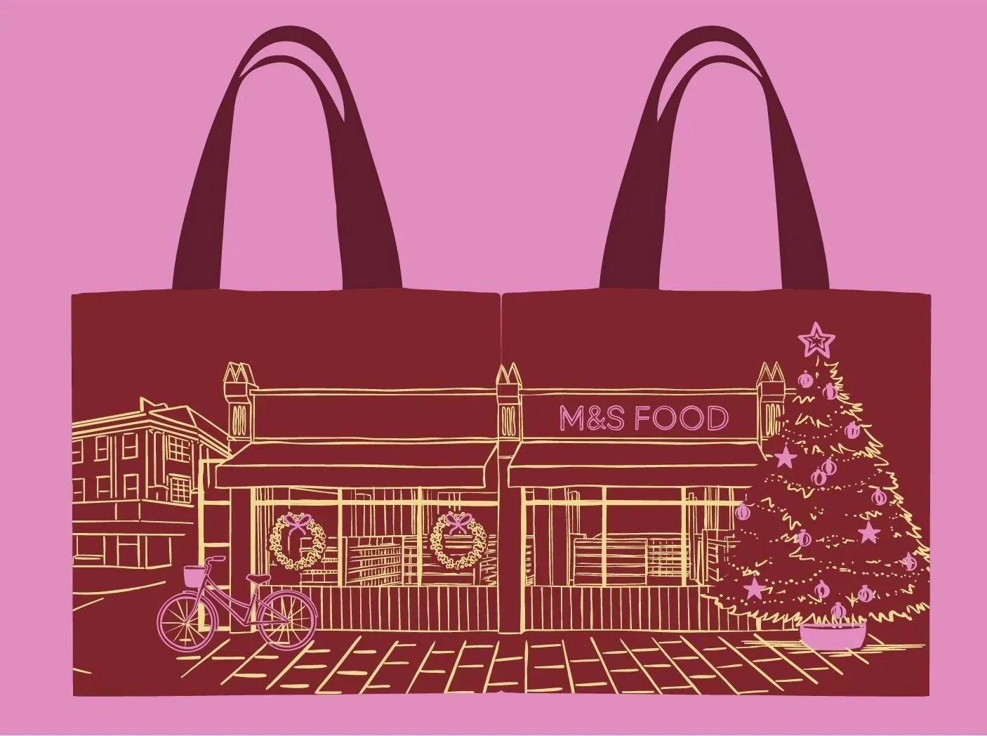 Corporate Design Illustration Christmas Tote Bag