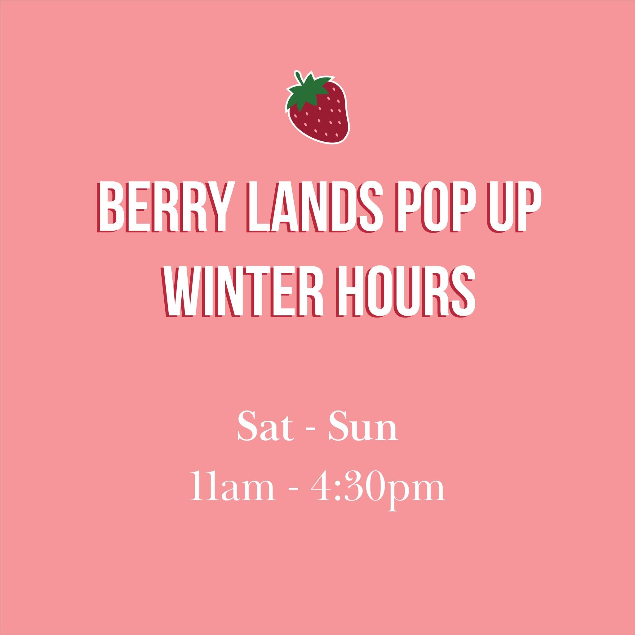 Here are our new Pop Up hours for the Winter! 🍦