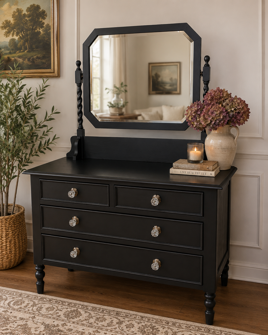 Antique Black Dresser