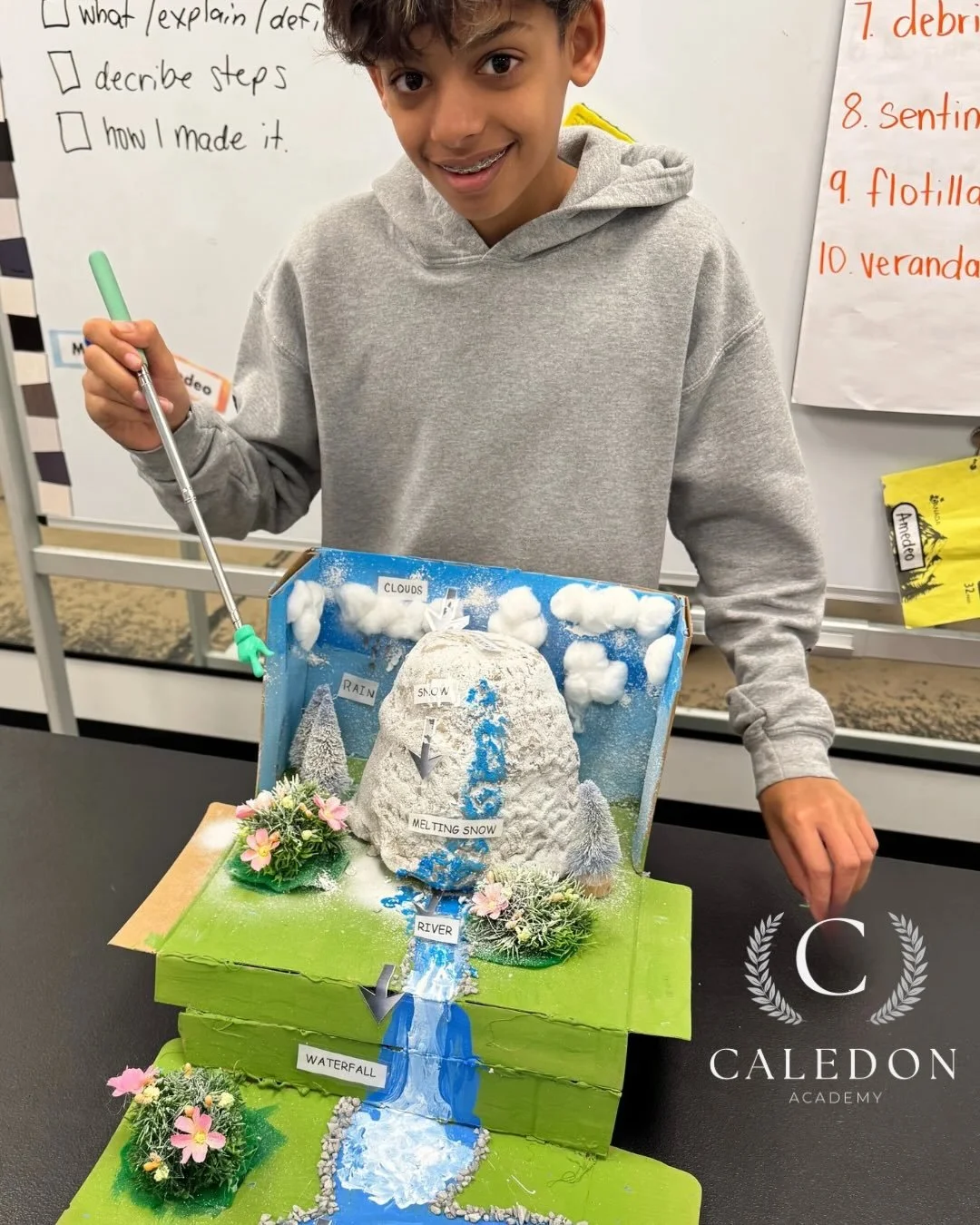 From research to hands-on projects! 💧

Our Grade 7 &amp; 8 students have been exploring the fascinating world of water systems. They researched topics like the water cycle, watersheds, or water treatment facilities, built detailed dioramas, and pres