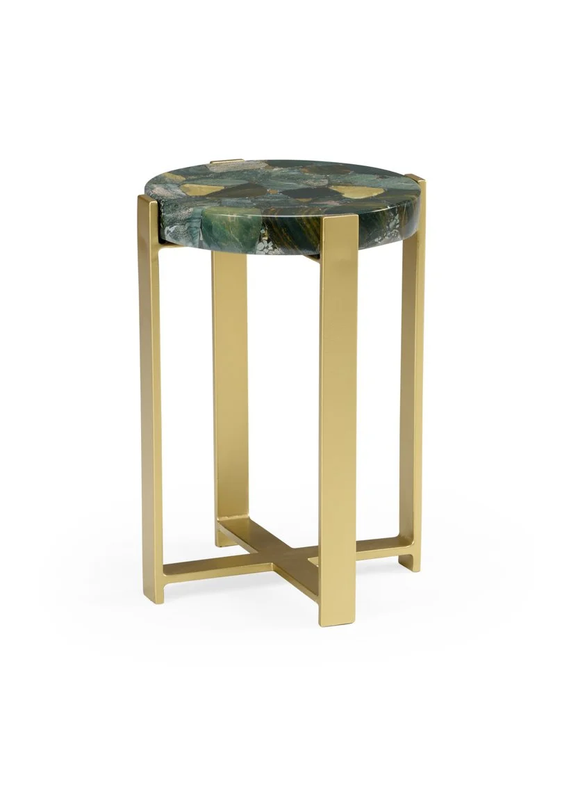15” diameter accent table with jasper stone top.