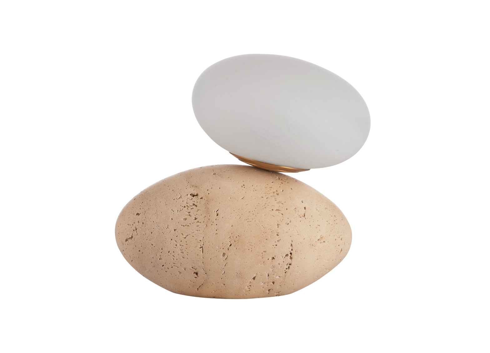 The Aruna Travertine Lamp is your next home decor purchase! The glass light atop the travertine base will draw you in.