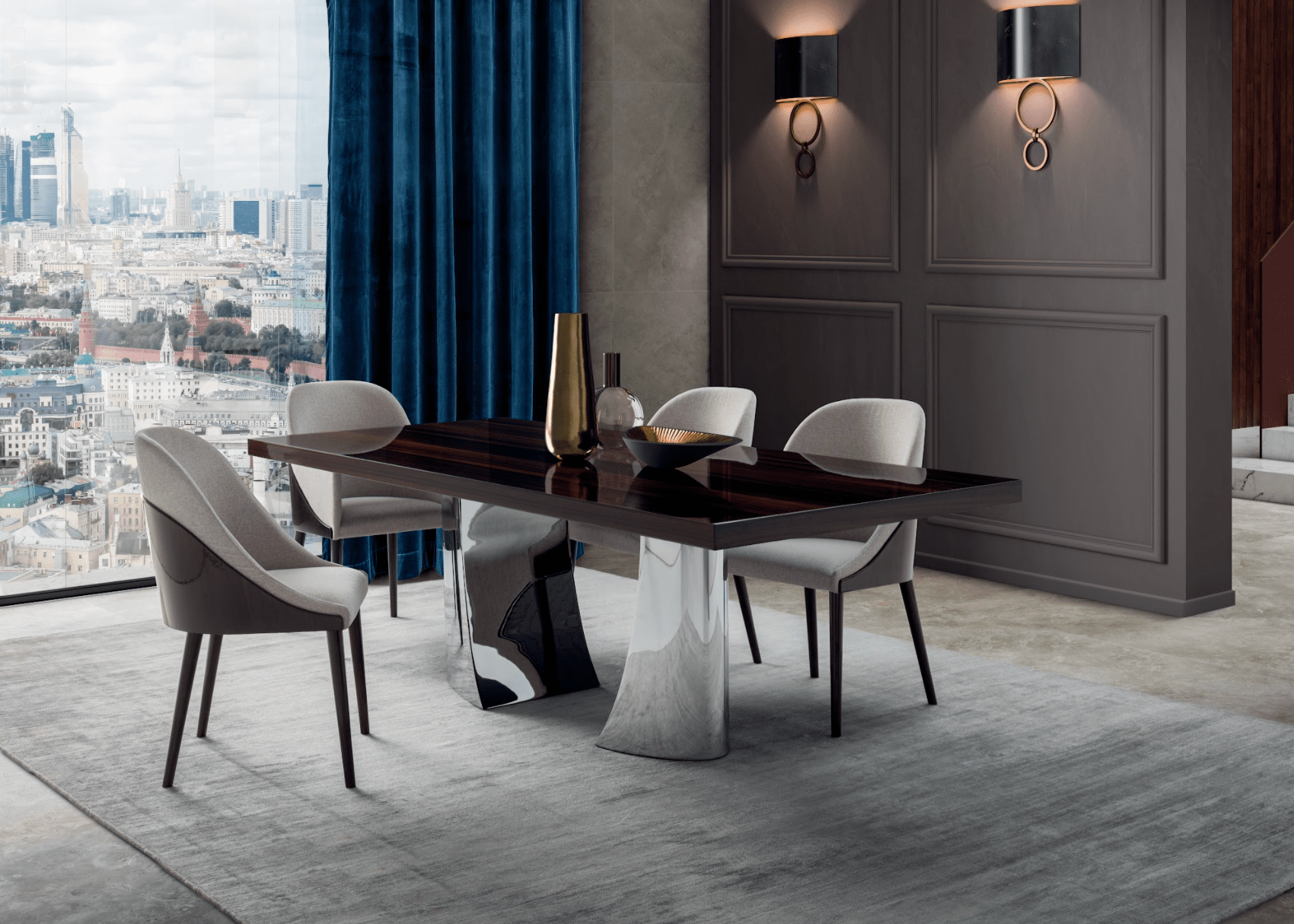 The Shell collection is a sophisticated interpretation of seating solutions featuring soft, curvy shapes that envelop the body like a shell.