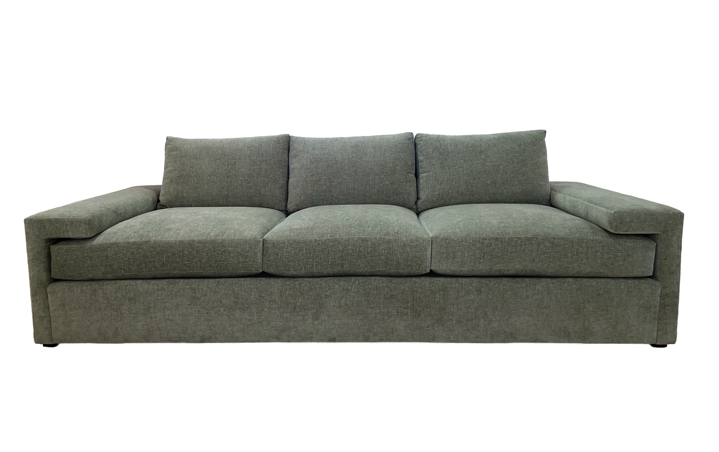 Spring-Down seat cushion and Blend-Down back cushions are standard on the Denby Sofa by Hickory Chair.