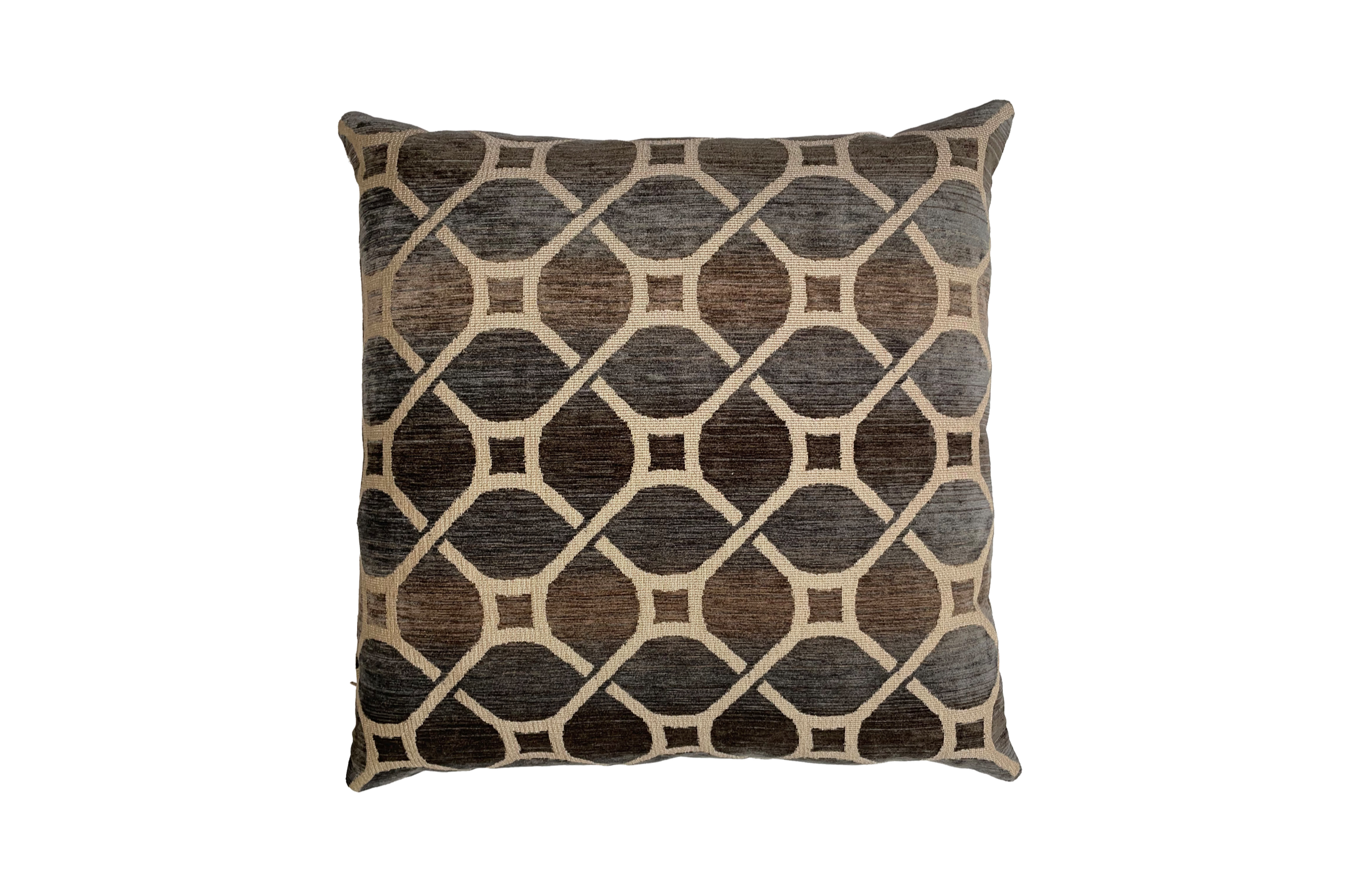 Beige-Blue-Brown Throw Pillow