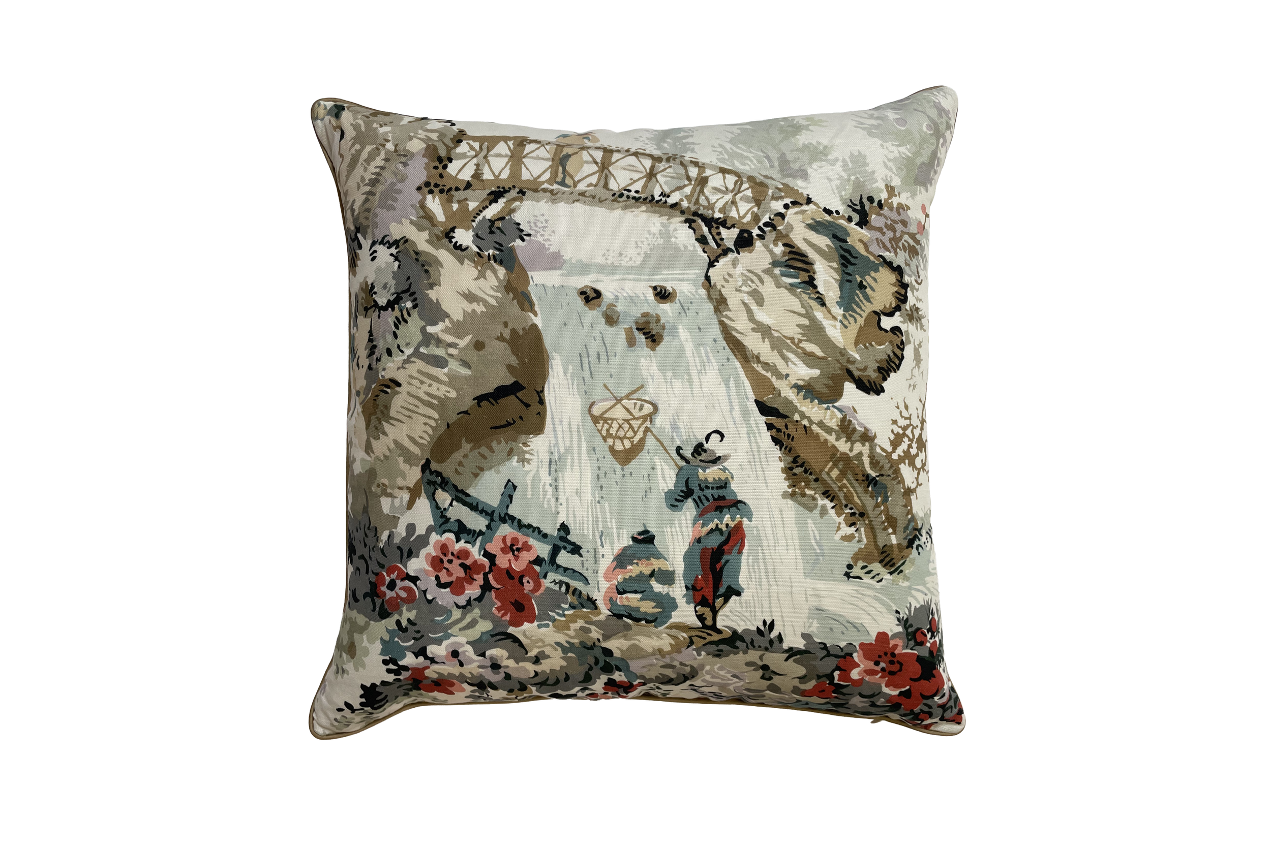 Waterfall Fishing Throw Pillow.png