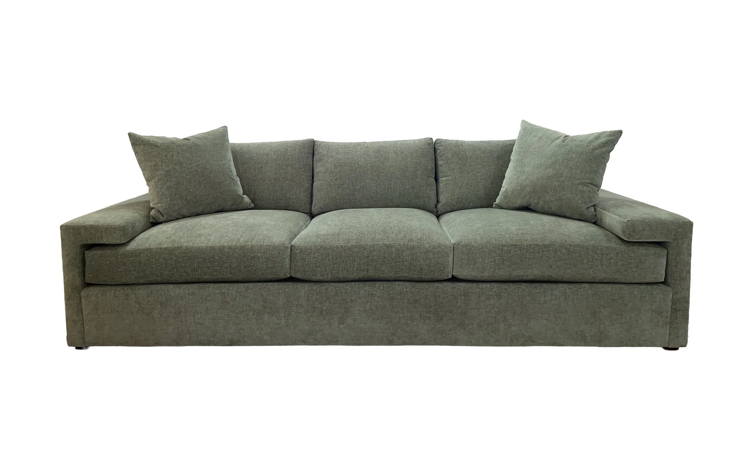 The Denby geometric sofa and sectional series were inspired by European luxury fashion.