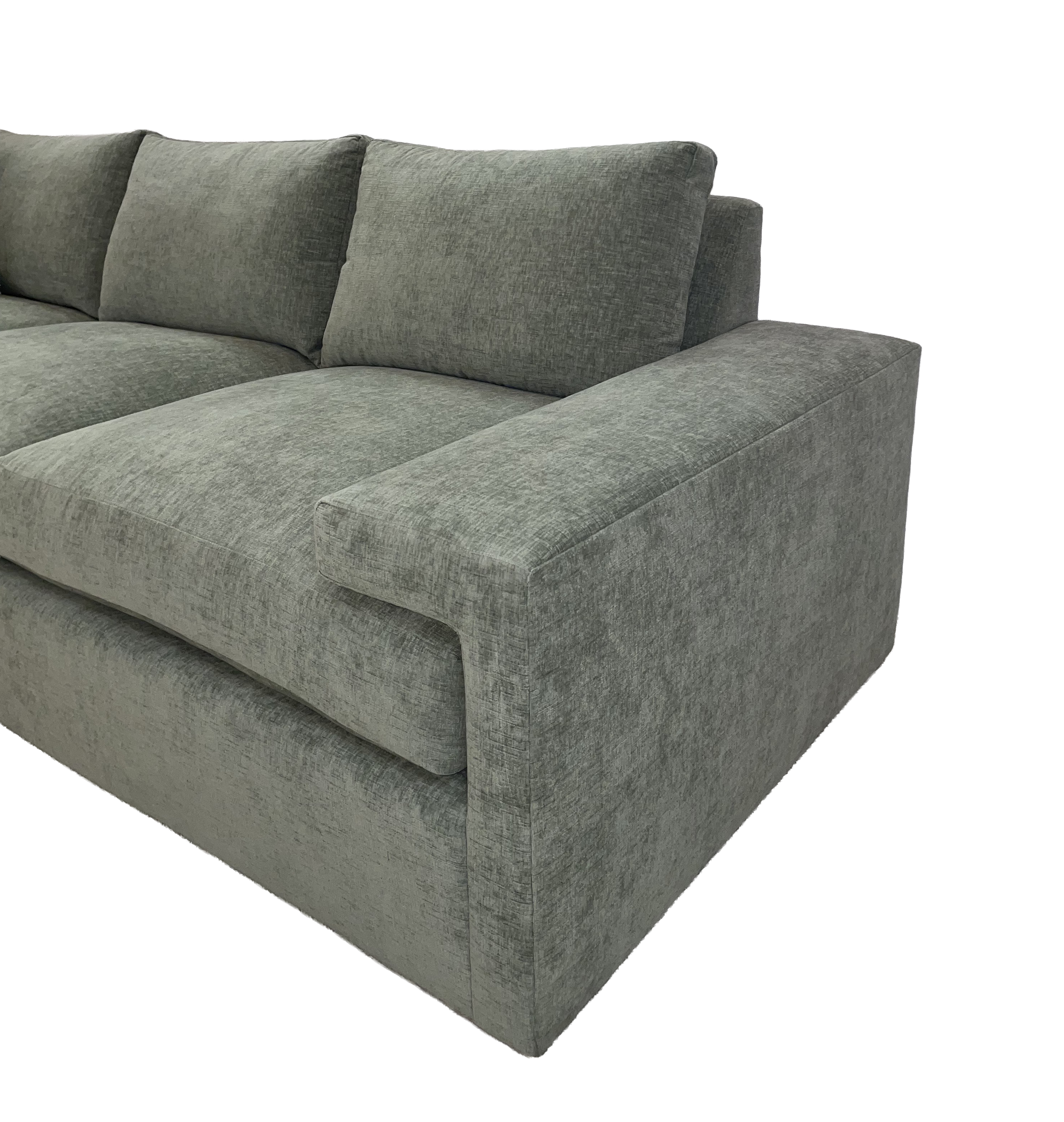 Hickory Chair's Denby Sofa offers a great deal of style, with the arm wrapping around the seat cushion. The Denby geometric sofa and sectional series were inspired by European luxury fashion.