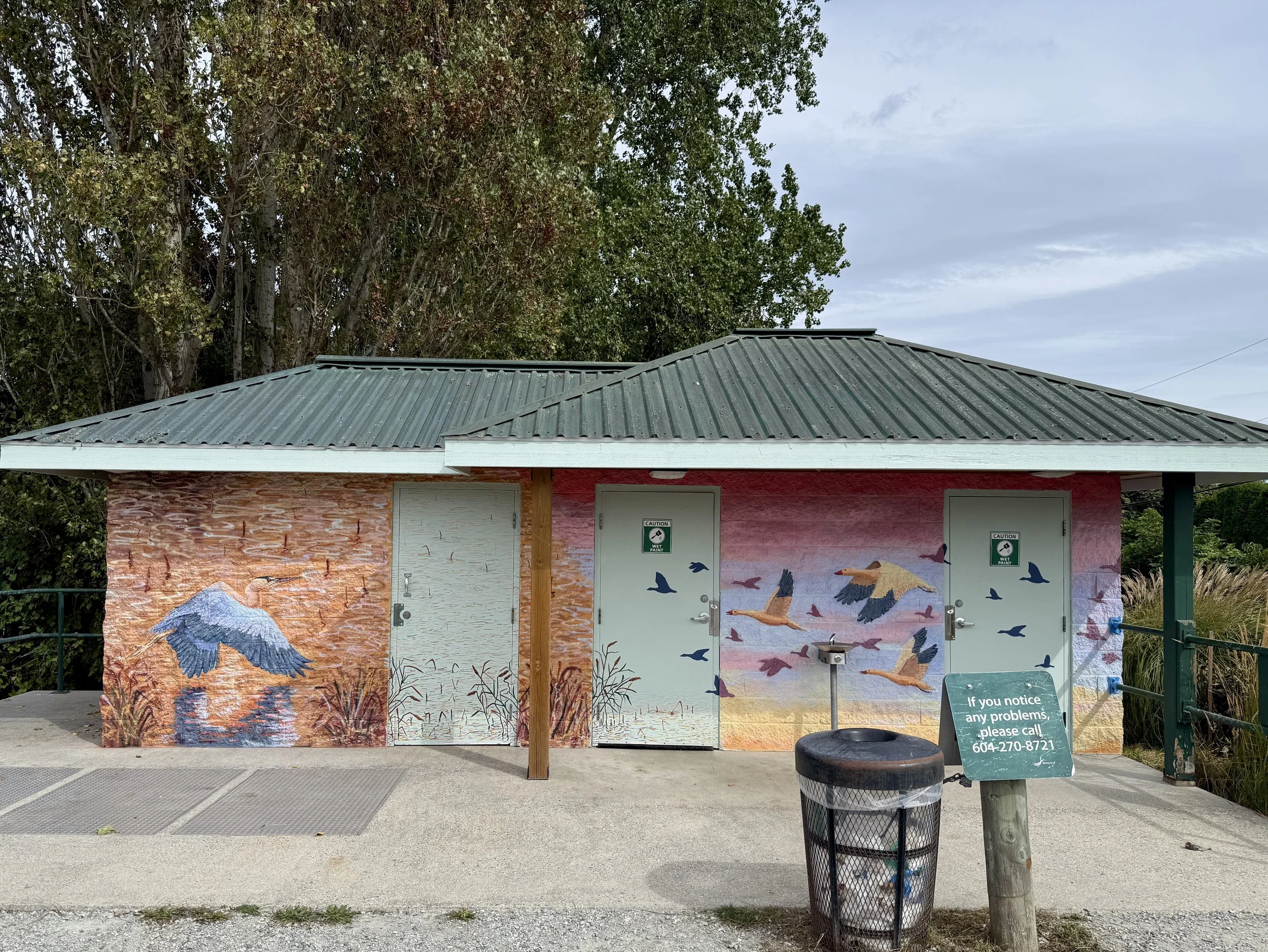 The Conference of Birds, Public washroom Mural commissioned by the City of Richmond, BC, Canada, 2026 