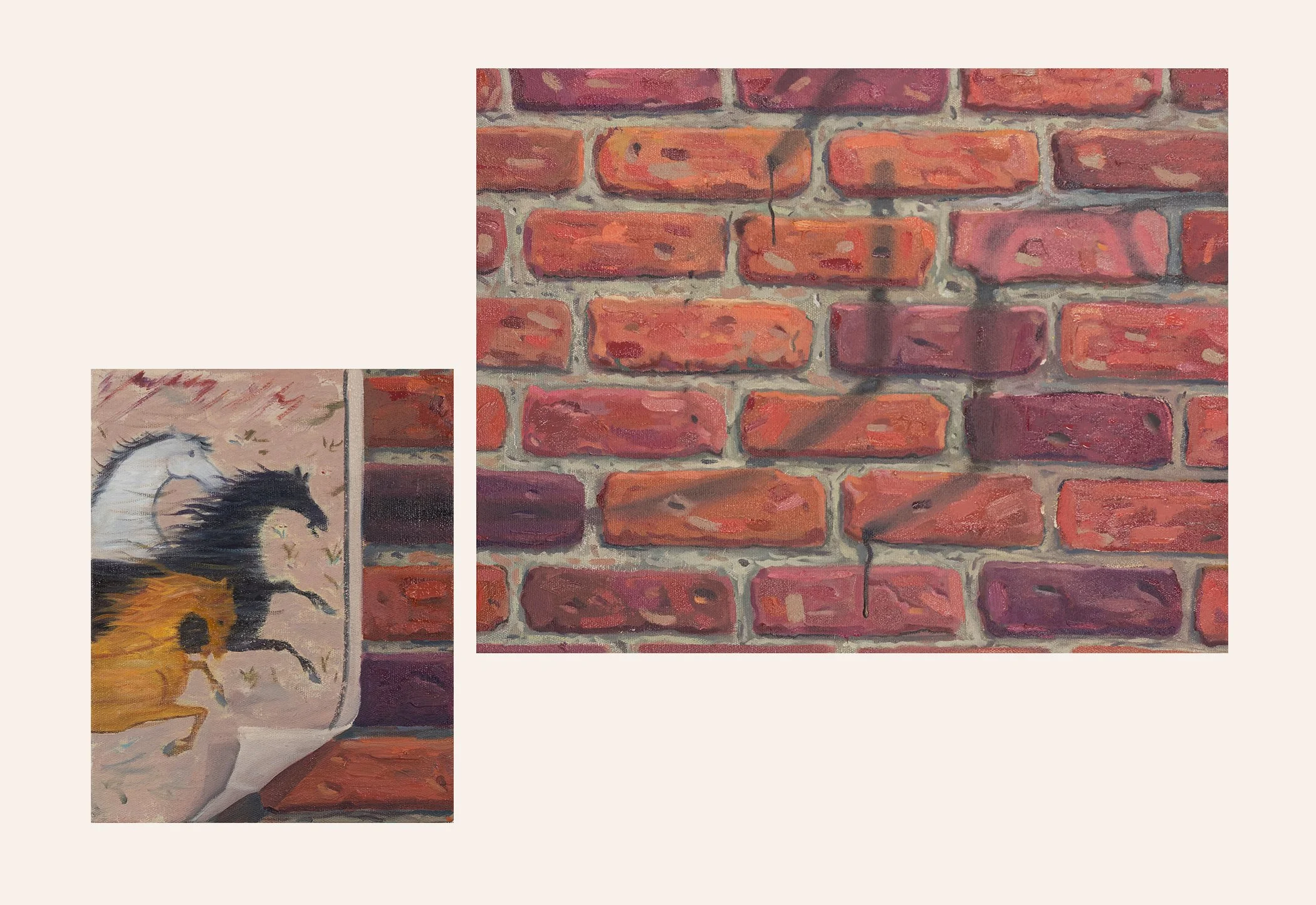 Against Death, oil on canvas, Diptych 18x27  