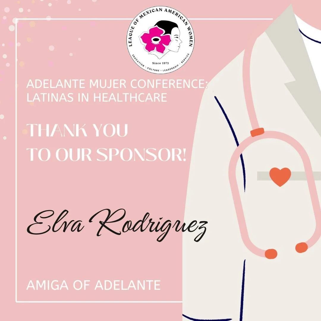 We are so thankful to our sponsors of the 2025 Adelante Mujer Conference. We are able to host 250 high school students for our conference focused on Latinas in Healthcare. Thank you Elva Rodriguez for your generosity! #LMAW #LatinasinHealthcare #fr