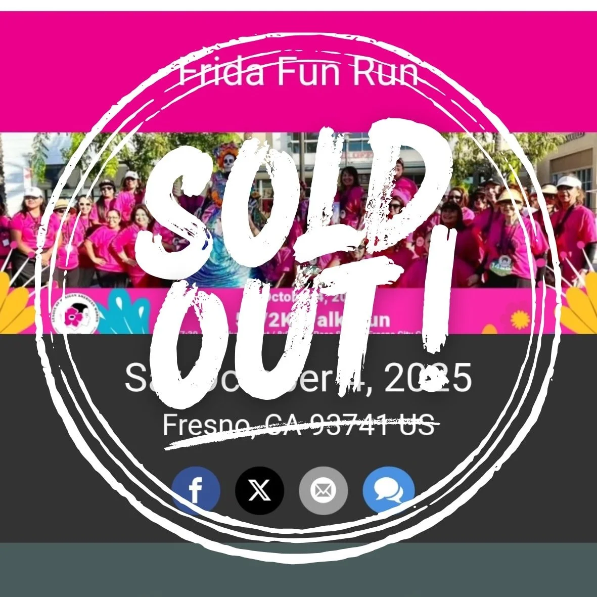 We are proud to announce that the Frida Fun Run has sold out! We are so thankful to  the community and our sponsors for supporting our efforts to raise money for scholarships.  We also want to thank our Frida Fun Run Committee for all of their hard w