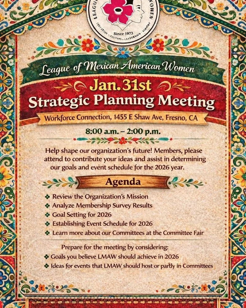 Reminder to our LMAW Members that our Annual  Strategic Planning Meeting is this Saturday, Jan. 31st from 8 am-2pm at Workforce Connection on Shaw &amp; 6th St. Lunch (Pizza) will be provided, so please RSVP to fresnocountylmaw@gmail.com This is an i