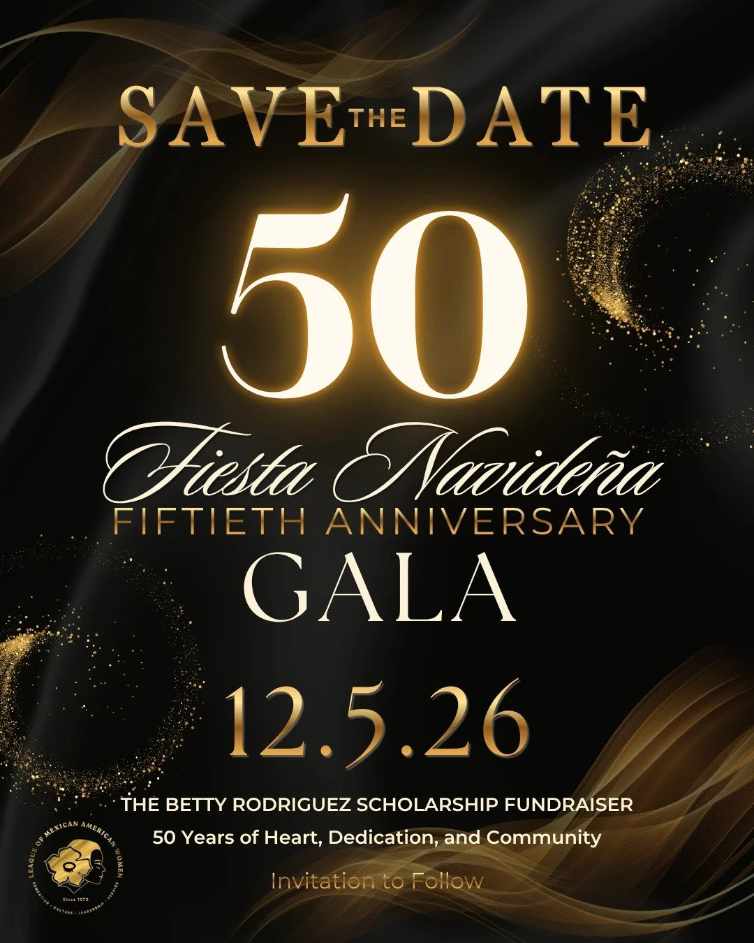✨ SAVE THE DATE ✨

For 50 years, Fiesta Navide&ntilde;a has been fueled by dedicated volunteers, generous supporters, and a community that believes in investing in local students. 

What began as the vision of co-founder Betty Rodriguez and a small b