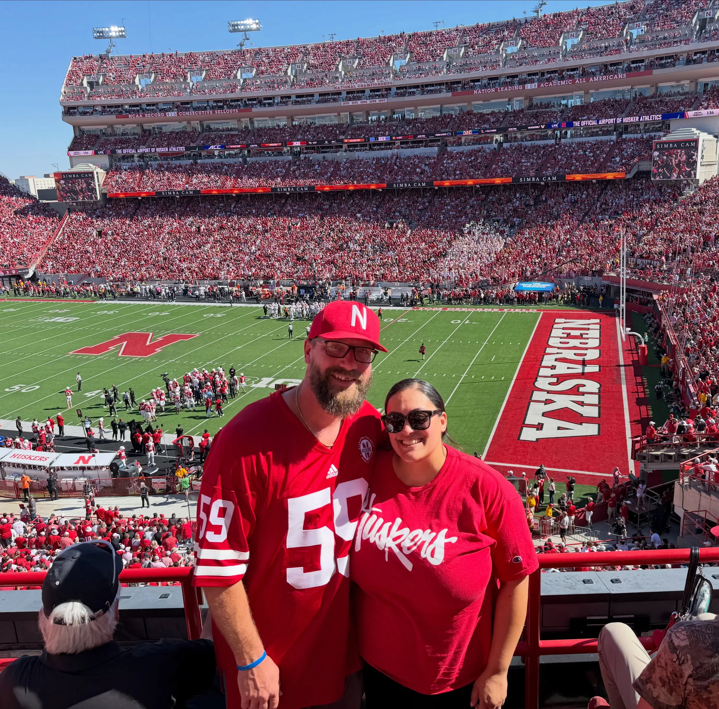 A little Husker football, a little upgrade in the seats, and a Saturday well spent with my favorite person. What a game. Tough loss. I guess I&rsquo;m a fan now&hellip; ❤️🌽🏈

#NebraskaLifestyle #NebraskaFootball #huskers