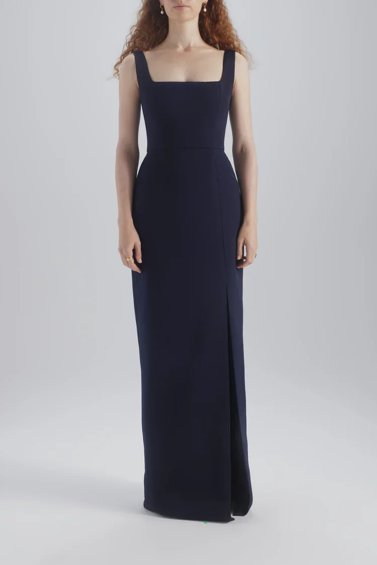 Amsale_Bridesmaids_BECCA_GB348A_Faille_SquareNeckline_ColumnSkirt_Slit_Front_750x.webp