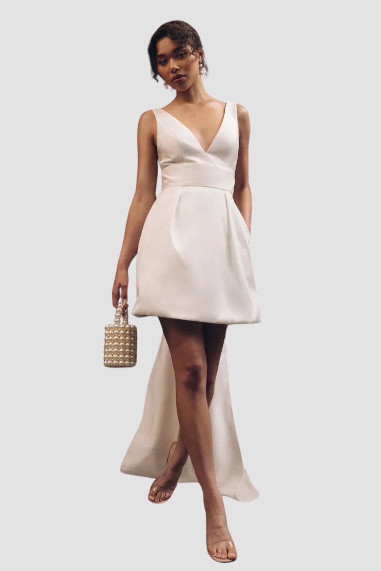 jenny yoo white dress Little Dresses | | Tula Wedding yet elegant strap detail that crosses at the open back Jenny Yoo - Ella