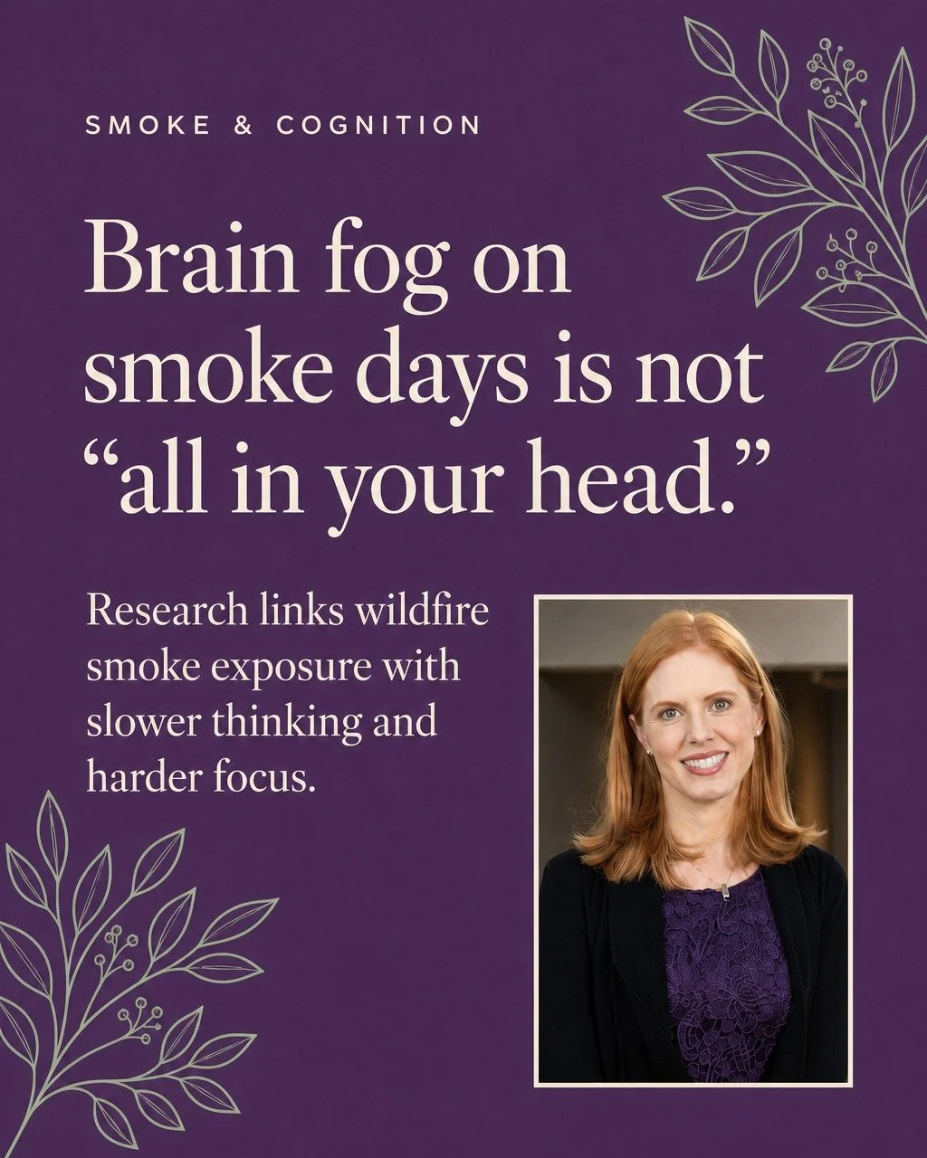 If smoke weeks leave you foggy, slow, or unable to hold a thought, that can be a real exposure response, not a character flaw.

Research on wildfire smoke and cognition points the same way many of my patients describe fall: harder focus, slower proce