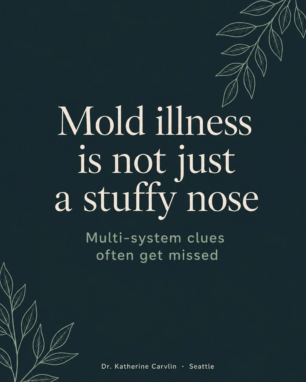 Mold illness is not just a stuffy nose.

Fatigue that rest does not fix, brain fog, joint pain, night sweats, mood shifts, and sinus pressure can show up together. Those clues get labeled as allergies, anxiety, or &ldquo;something else,&rdquo; while 