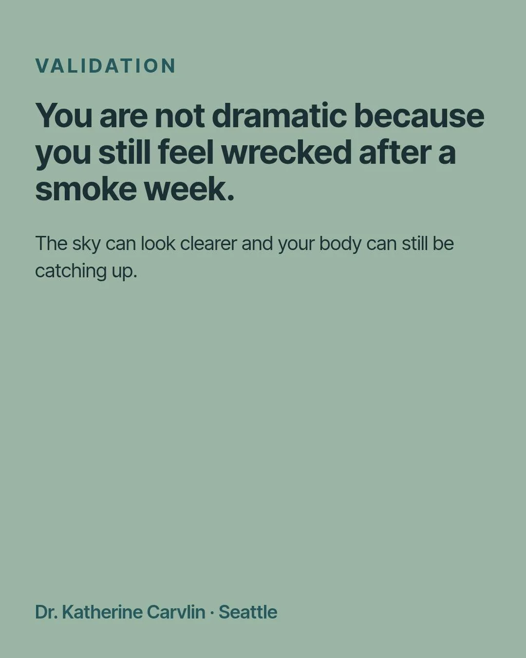 You are not dramatic because you still feel wrecked after a smoke week.

The sky can look clearer and your body can still be catching up. For people with mast cell reactivity, mold illness, asthma, or post-viral load, the lag is a real inflammatory h
