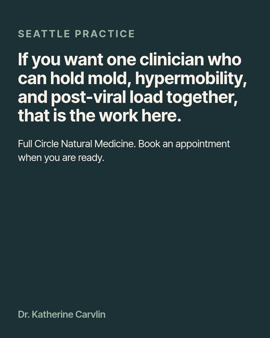 If you want one clinician who can hold mold, hypermobility, and post-viral load together, that is the work here.

Full Circle Natural Medicine, Seattle. Book an appointment when you are ready.

#seattlemolddoctor #environmentalmedicineseattle #comple