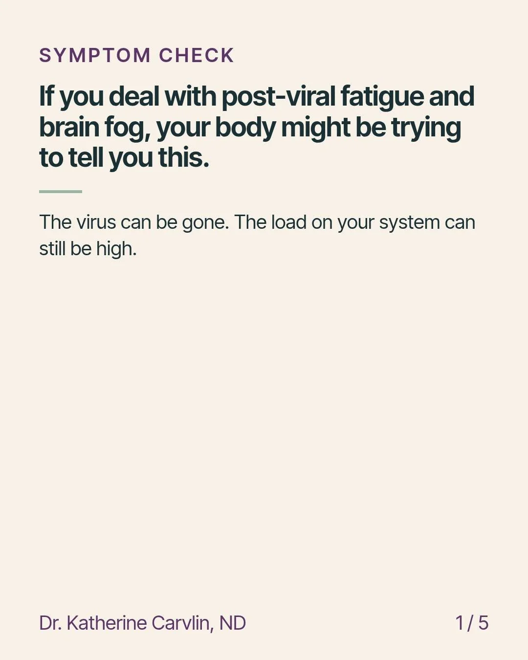 If you deal with post-viral fatigue and brain fog, your body might be trying to tell you this.

The virus can be gone. The load on your system can still be high.

Days that do not match a &ldquo;cleared infection&rdquo; can look like this: tired afte