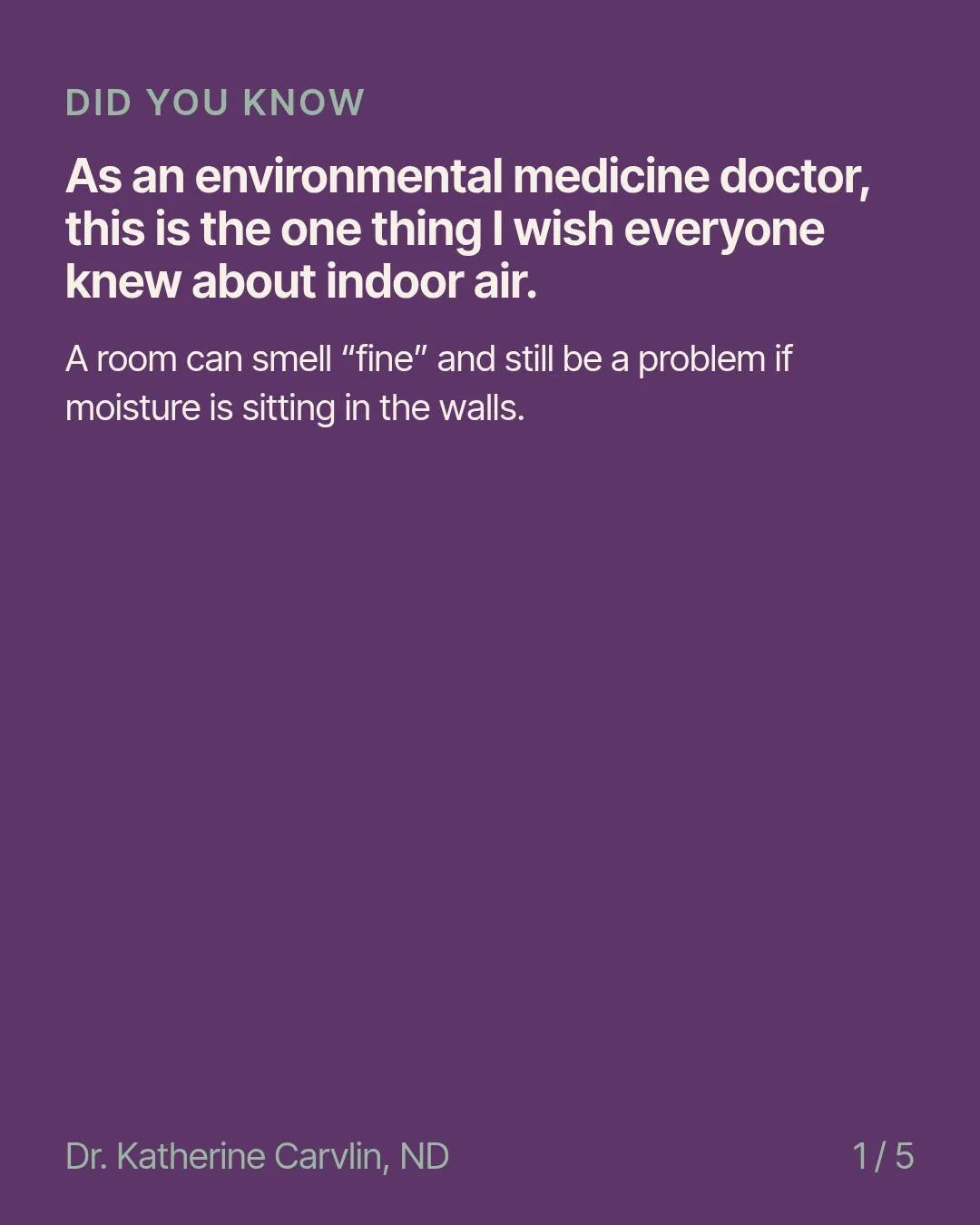 As an environmental medicine doctor, this is the one thing I wish everyone knew about indoor air: a room can smell fine and still be a problem if moisture is sitting in the walls.

The building story often lives in the timeline. Worse in one room, be