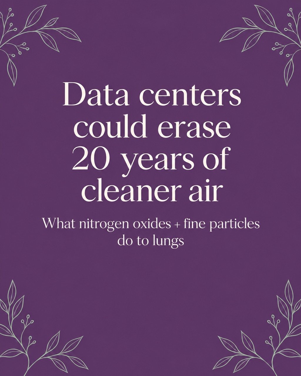If you live with asthma, MCAS, or chronic lung issues, air quality is not background noise. It sets how hard your body has to work every day.

A new report from Houston Advanced Research Center found Texas data centers could undo 20 years of cleaner 