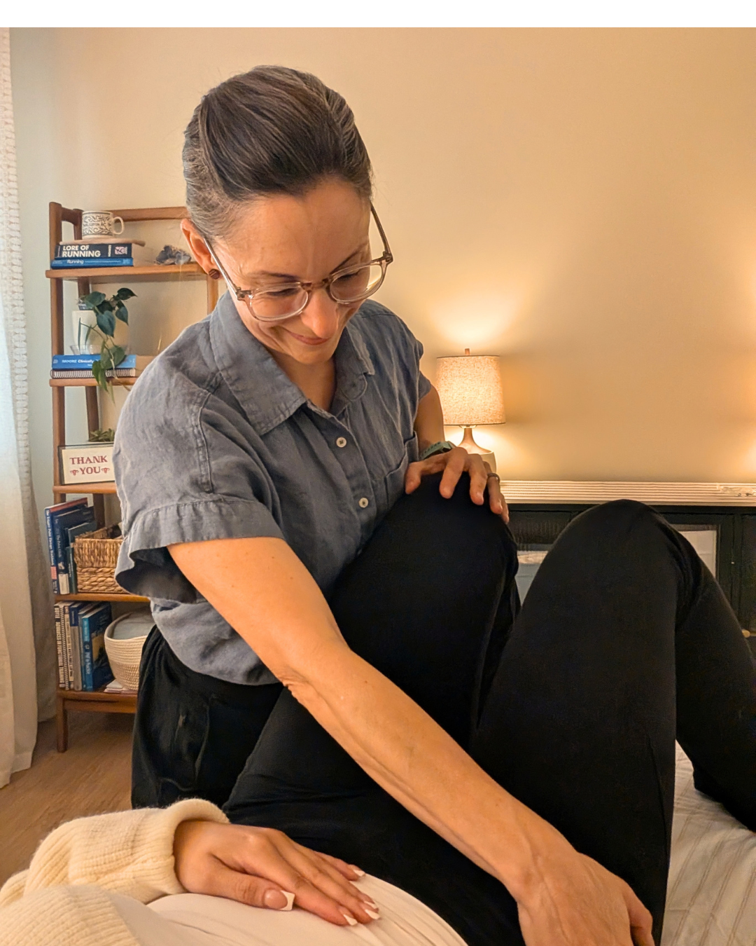 Pelvic Floor Physical Therapist working on pelvis