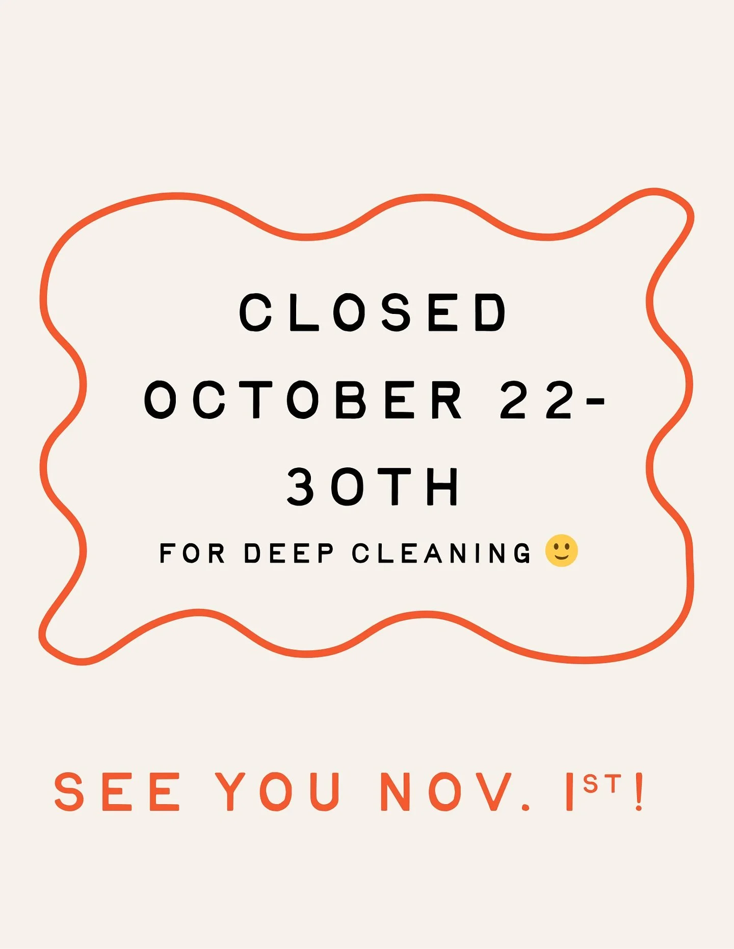 Just a reminder we&rsquo;re closed for the remainder of October! Keep your eyes out for holiday craft specials in November &amp; our Holiday market Nov 29!